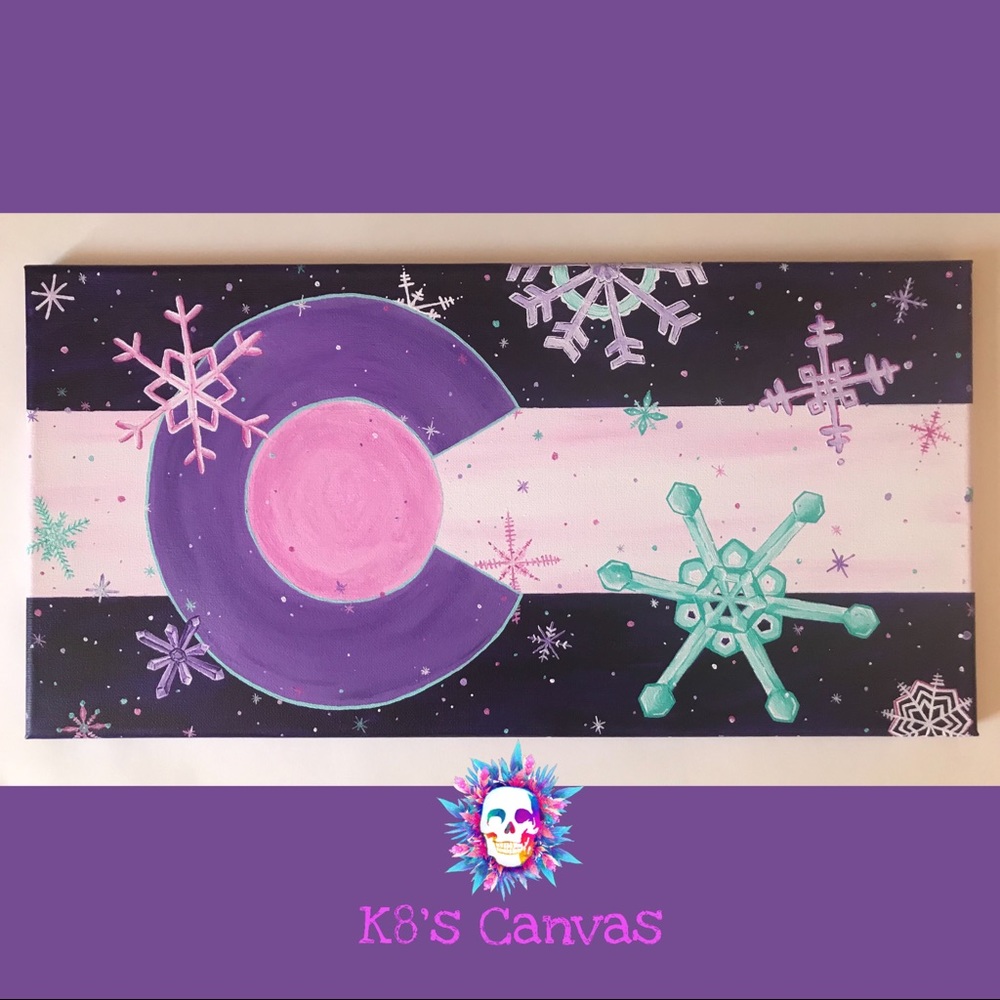Colorado flag art purple